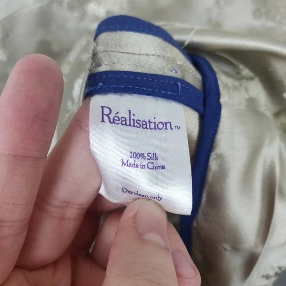 Elton John Realisation Par Tiny Dancer Dress Women Large Silk Jacquard Mini Gold - Picture 7 of 8